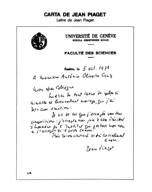 Carta de Jean Piaget